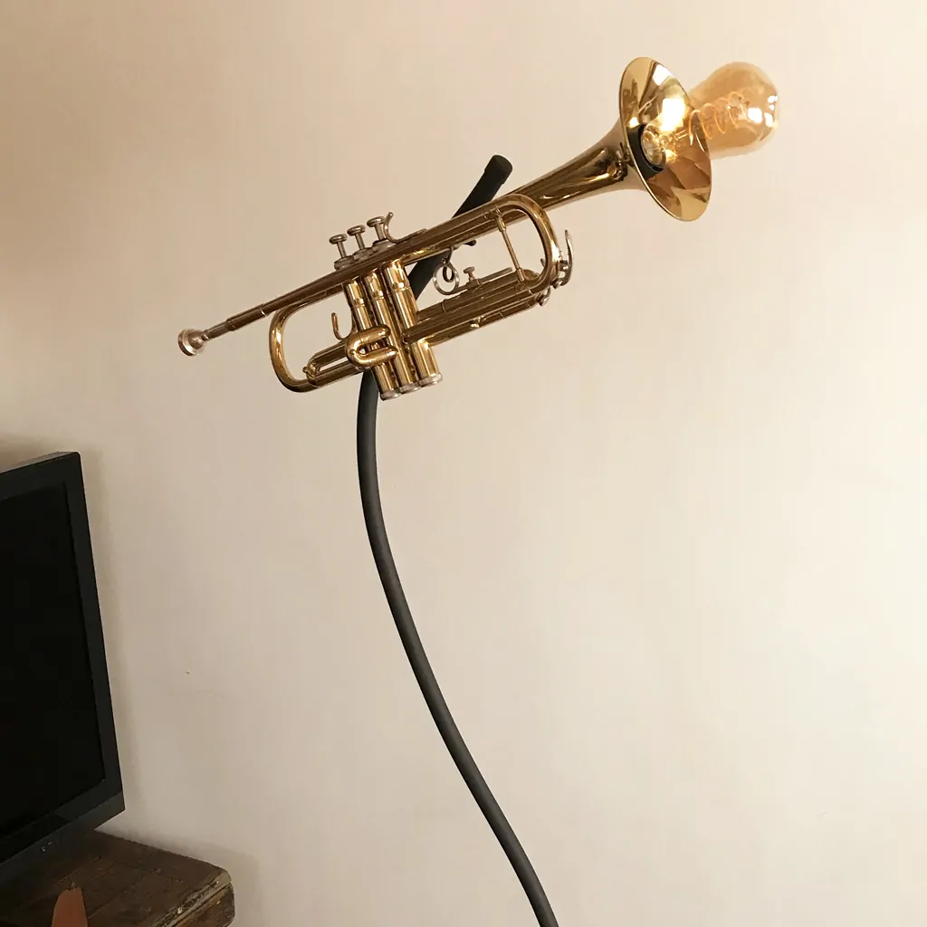 Lámpara trompeta reciclada